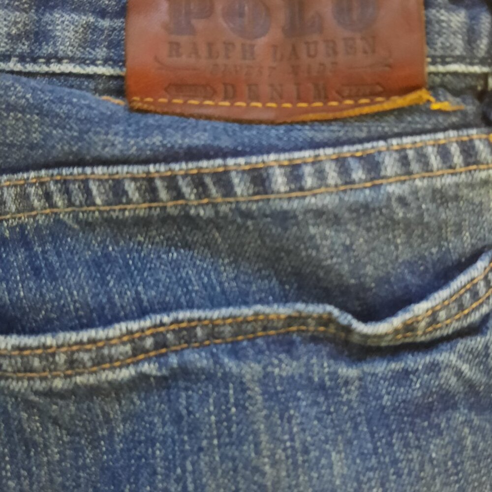 Polo Ralph Lauren 867 Jeans Men's Size 34X30 Denim Blue Classic Fit Leather Tag - Picture 6 of 10